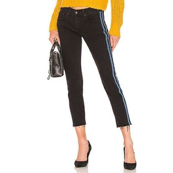 rag & bone Jeans Size 24 Women's "Dre" Fit Stone Black Straight Skinny Denim - Picture 1 of 11